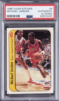 1986-87 Fleer Stickers #8 Michael Jordan Rookie Card - PSA AUTHENTIC 